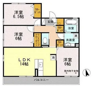 ラ メゾン ドゥ ソア【3階】の間取り