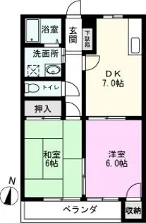 コーポ秋元A【1階】の間取り