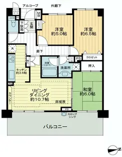 森の台ウィステリアランド イーストコート【3階】の間取り