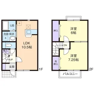 ユニゾン横倉 Bの間取り