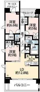 プラウド宮前平トレサージュ【5階】の間取り