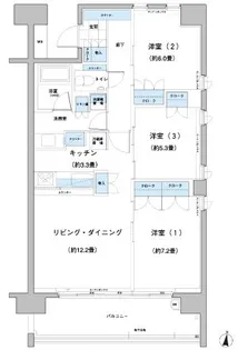 ガーデニエール砧レジデンス【1階】の間取り