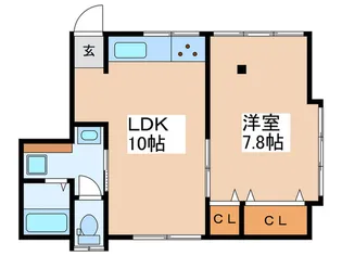 山川コーポ【1階】の間取り