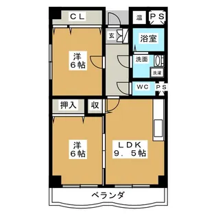 アメリアコートわかくさ【6階】の間取り