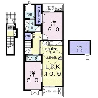 ノヴェルティハイツ坂出【2階】の間取り