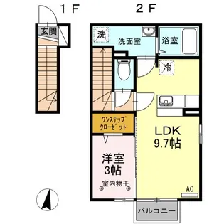 Tールーム中角 I【2階】の間取り