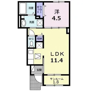 エスポワール 井田【1階】の間取り
