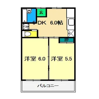 スカイパレス二葉【4階】の間取り
