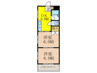 ドゥエルブルージュII【3階】の間取り