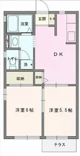 サンライズドール B【2階】の間取り