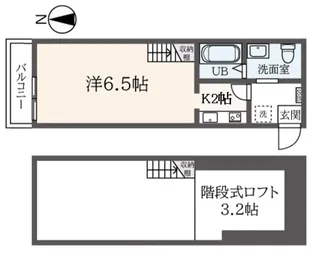 ハーミットクラブハウス東急妙蓮寺【2階】の間取り