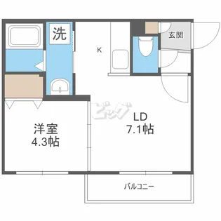 ロアジ南郷【4階】の間取り
