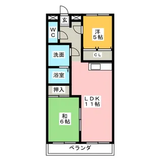 パレス水南【3階】の間取り