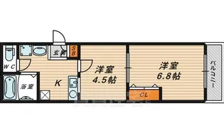 グランデージ都島【2階】の間取り
