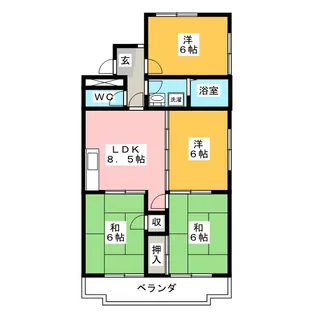 ルミエール若森 II【3階】の間取り