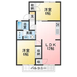 ヴァンベール鳴海E棟【1階】の間取り