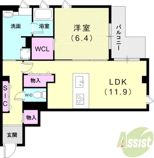 ウィステリア明石II【3階】の間取り