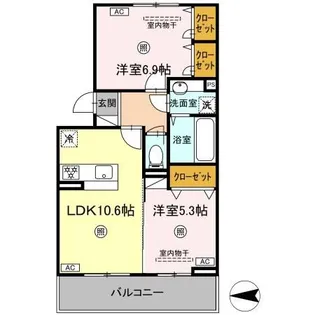 セゾンコート出仲間【3階】の間取り