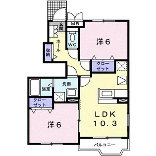 サンリバーガーデン【1階】の間取り