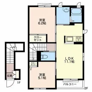 コンフォート本町【2階】の間取り