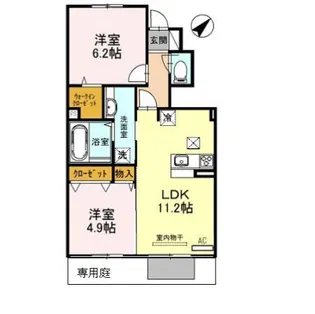 ガーデンハウス大野 A棟【1階】の間取り