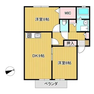 ヴィラ・パピヨンB【1階】の間取り