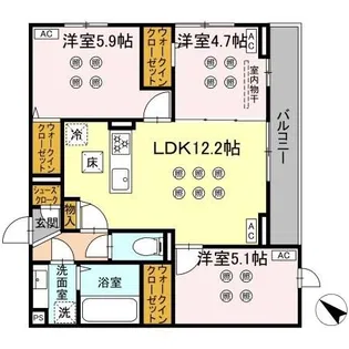 D-KISARIA WVI【1階】の間取り