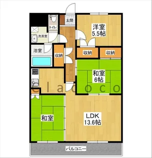 シティロイヤルコート【6階】の間取り