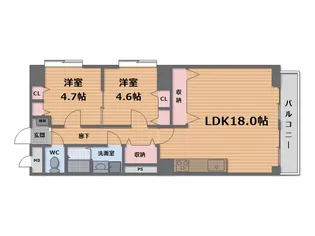 パレス山科【11階】の間取り