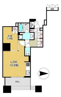 ブランズタワー大阪本町【8階】の間取り