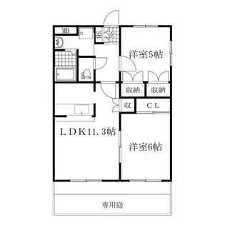 シャングリラ壱番館【1階】の間取り