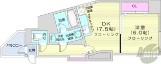 コートロティ大通【3階】の間取り
