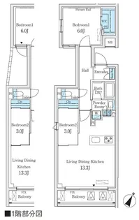 イプセ東高円寺【1階】の間取り