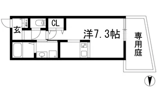 ウェルスクエア池田天神【1階】の間取り