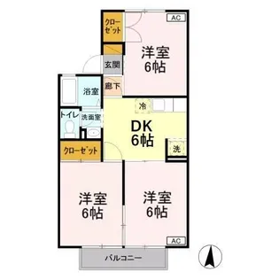 セジュール・砥上 B【2階】の間取り