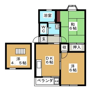 ハイツ花梨【2階】の間取り