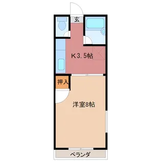 マシコハイツ2号棟【1階】の間取り