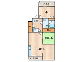 フロール桃山台【2階】の間取り