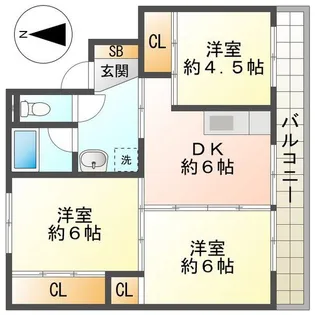 ビレッジハウス北口2号棟【2階】の間取り