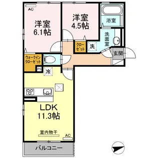 エーデルハイム厚南中央【3階】の間取り