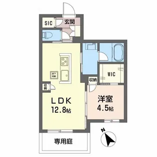 ペルル段原南【1階】の間取り