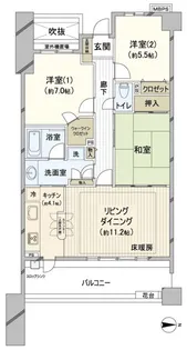 ライオンズガーデン北習志野【4階】の間取り