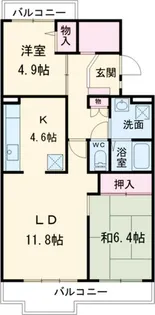 グランコート与野本町【4階】の間取り