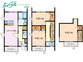 三重県松阪市宝塚町【一戸建】の間取り