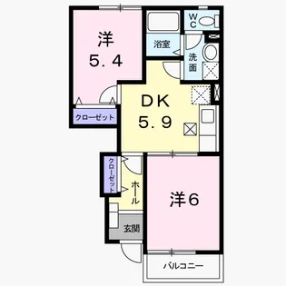 茨城県那珂市菅谷【アパート】の間取り