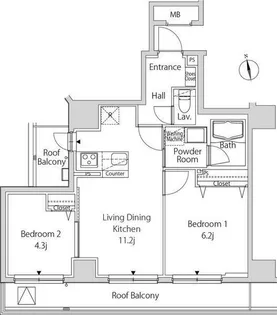 東京都港区東麻布3【マンション】の間取り