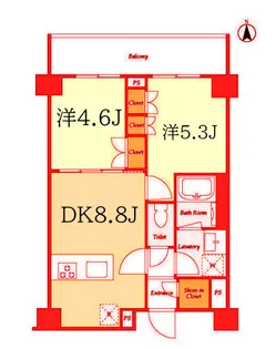 ディームス横濱神之木台【3階】の間取り