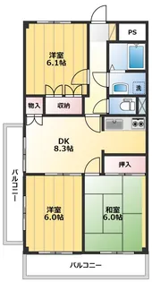 サンシャインヒル【2階】の間取り
