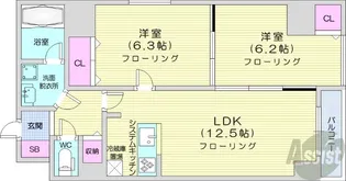 マハトゥール札幌【8階】の間取り