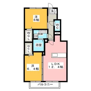 コゥジィーコート【1階】の間取り
